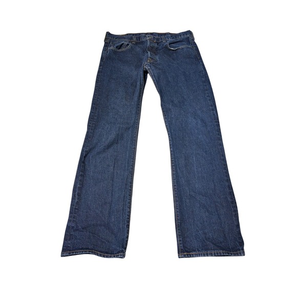 Levi's Other - Levis 501 Original Fit Mens Dark Wash Straight‎ Leg Button Fly Jeans 38x32